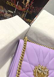D&G Medium Devotion Bag In Purple Quilted Nappa Leather 21x14.5x3 cm - 6