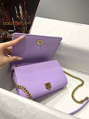 D&G Medium Devotion Bag In Purple Quilted Nappa Leather 21x14.5x3 cm - 5