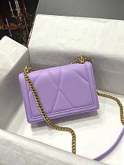 D&G Medium Devotion Bag In Purple Quilted Nappa Leather 21x14.5x3 cm - 2