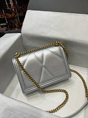 D&G Medium Devotion Bag In Silver Quilted Nappa Leather 21x14.5x3 cm - 6