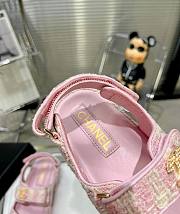 Chanel Sandals Cotton Tweed Pink  - 2