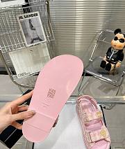 Chanel Sandals Cotton Tweed Pink  - 4