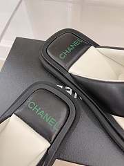 Chanel Leather Flip Flops Black  - 5