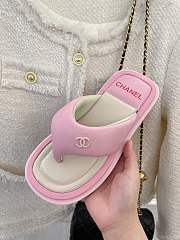 Chanel Leather Flip Flops Light Pink - 3