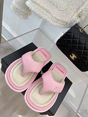 Chanel Leather Flip Flops Light Pink - 4