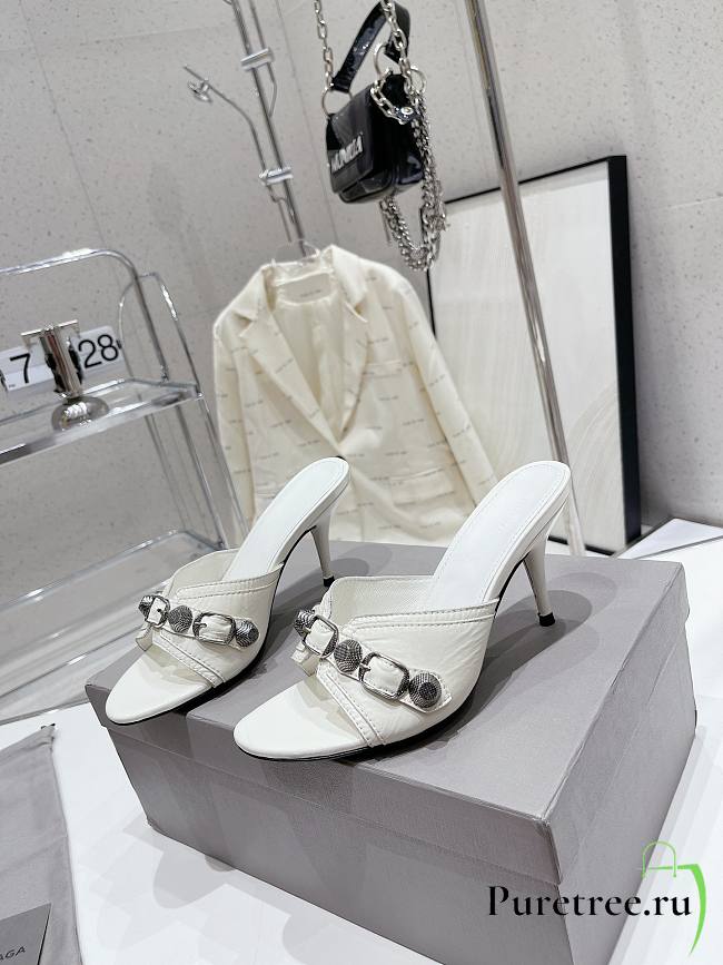 Balenciaga Women's Cagole 70mm Sandal In White - 1