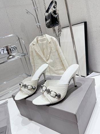 Balenciaga Women's Cagole 70mm Sandal In White