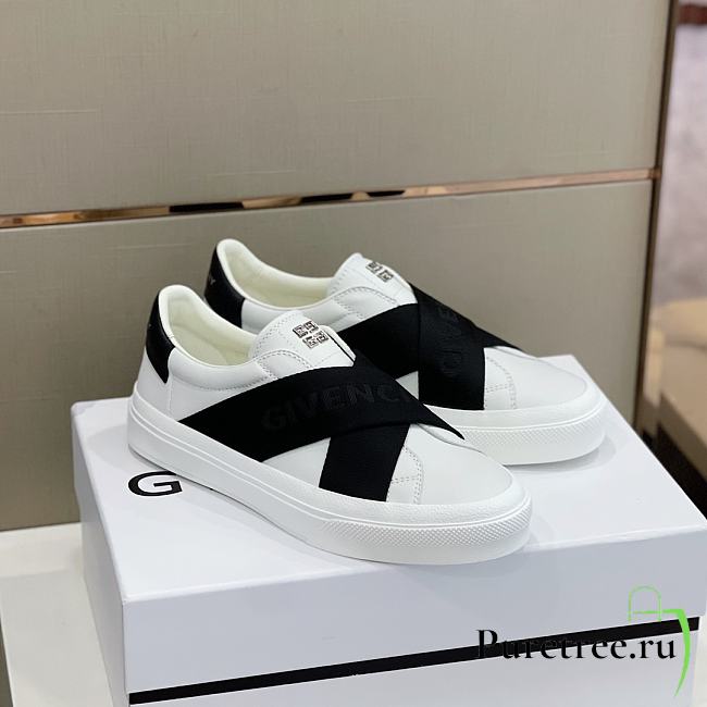 Givenchy City Sport Leather Sneakers Black - 1