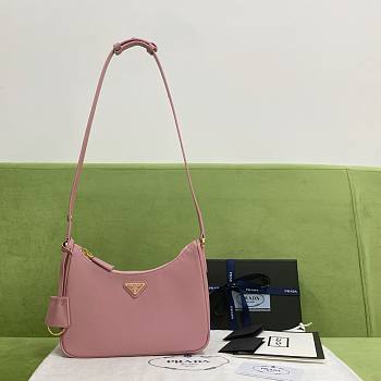 Prada Re-Edition Saffiano Leather Mini-Bag Pink 1BC204 size 22x18x6 cm