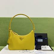 Prada Re-Edition Saffiano Leather Mini-Bag Yellow 1BC204 size 22x18x6 cm - 5