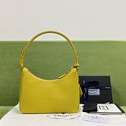 Prada Re-Edition Saffiano Leather Mini-Bag Yellow 1BC204 size 22x18x6 cm - 3