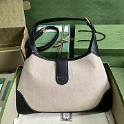 Gucci Aphrodite Medium Shoulder Bag Beige Cotton Canvas/Black Leather  - 4