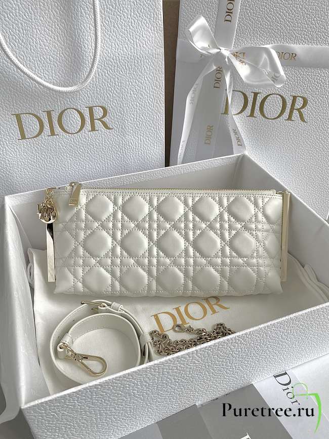 Dior Club Bag White Cannage Lambskin size 27 x 12 x 5 cm - 1