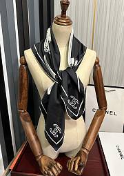 Chanel Black Silk Scarf 90 x 90 cm - 1