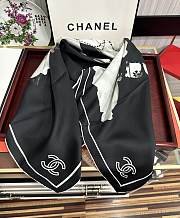 Chanel Black Silk Scarf 90 x 90 cm - 5