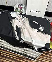 Chanel Black Silk Scarf 90 x 90 cm - 3