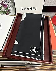 Chanel Black Silk Scarf 90 x 90 cm - 4