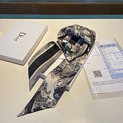 Dior Toile De Jouy Sauvage Mitzah Scarf Black Silk Twill - 1