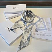 Dior Toile De Jouy Sauvage Mitzah Scarf Gray Silk Twill - 1