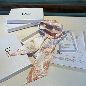 Dior Toile De Jouy Sauvage Mitzah Scarf Pink Silk Twill