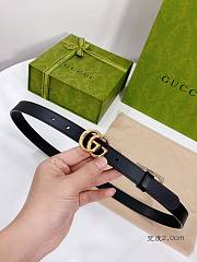 Gucci Leather Belt with Shiny Gold Double G Buckle 2.0 cm - 6