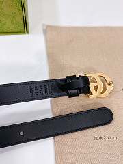 Gucci Leather Belt with Shiny Gold Double G Buckle 2.0 cm - 5