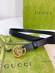 Gucci Leather Belt with Shiny Gold Double G Buckle 2.0 cm - 2