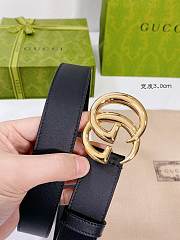 Gucci Leather Belt with Shiny Gold Double G Buckle 3.0 cm - 6