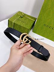 Gucci Leather Belt with Shiny Gold Double G Buckle 3.0 cm - 4