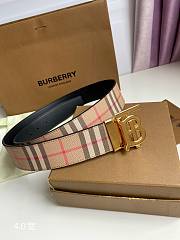 Burberry Check and Leather TB Belt Gold Hardware 4.0 cm - 1