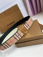 Burberry Check and Leather TB Belt Gold Hardware 4.0 cm - 2