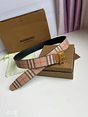 Burberry Check and Leather TB Belt Gold Hardware 4.0 cm - 3