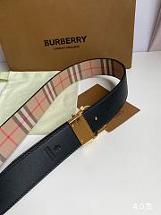 Burberry Check and Leather TB Belt Gold Hardware 4.0 cm - 4