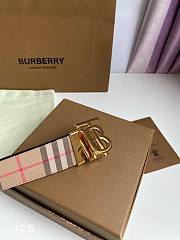 Burberry Check and Leather TB Belt Gold Hardware 4.0 cm - 6