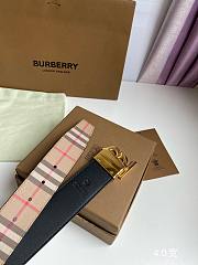Burberry Check and Leather TB Belt Gold Hardware 4.0 cm - 5
