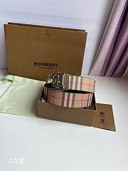 Burberry Check and Leather TB Belt Silver Hardware 4.0 cm - 5