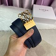 Loewe Embellished Leather Belt Navy Blue - 3