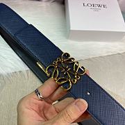 Loewe Embellished Leather Belt Navy Blue - 2