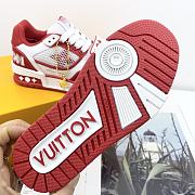 LV Trainer Velcro Strap Monogram Denim Red & White - 6