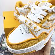 LV Trainer Velcro Strap Monogram Denim Yellow & White - 4