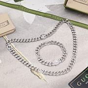 Gucci Set in Silver (Necklace + Bracelet) - 3