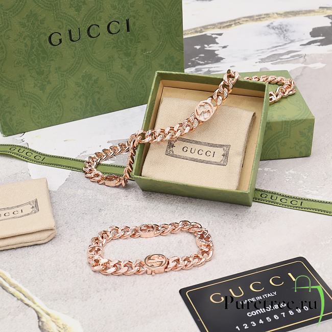 Gucci Set in Rose Gold (Necklace + Bracelet) - 1