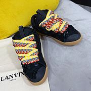 Lanvin men's black leather curb sneakers - 1