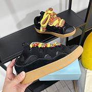 Lanvin men's black leather curb sneakers - 3