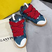 Lanvin men's blue leather curb sneakers - 1