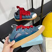 Lanvin men's blue leather curb sneakers - 6