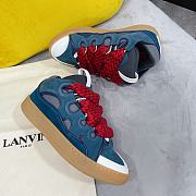 Lanvin men's blue leather curb sneakers - 2