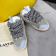 Lanvin men's light blue leather curb sneakers - 1