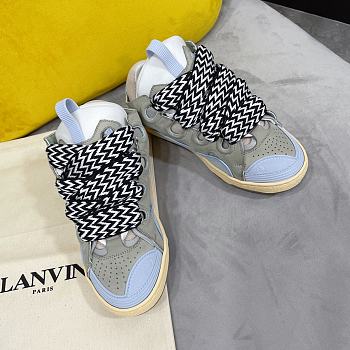 Lanvin men's light blue leather curb sneakers