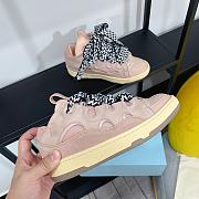 Lanvin men's light pink leather curb sneakers - 4